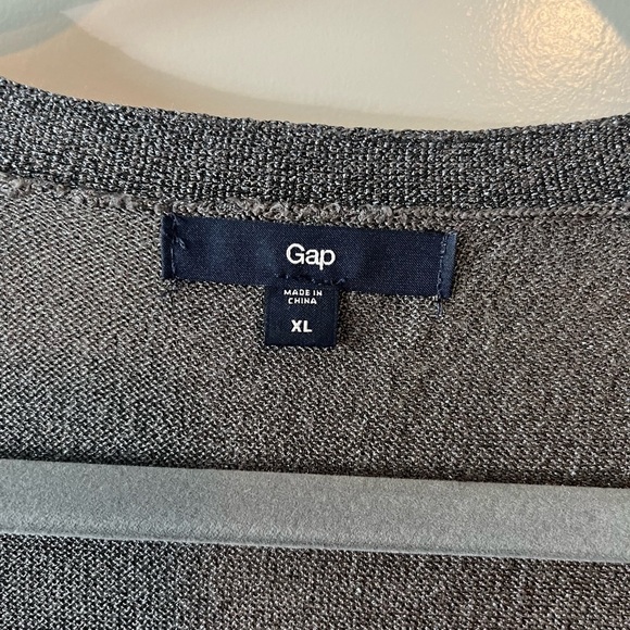 Gap Gray Shimmer Button-Up Cardigan Size XL - Picture 4 of 10